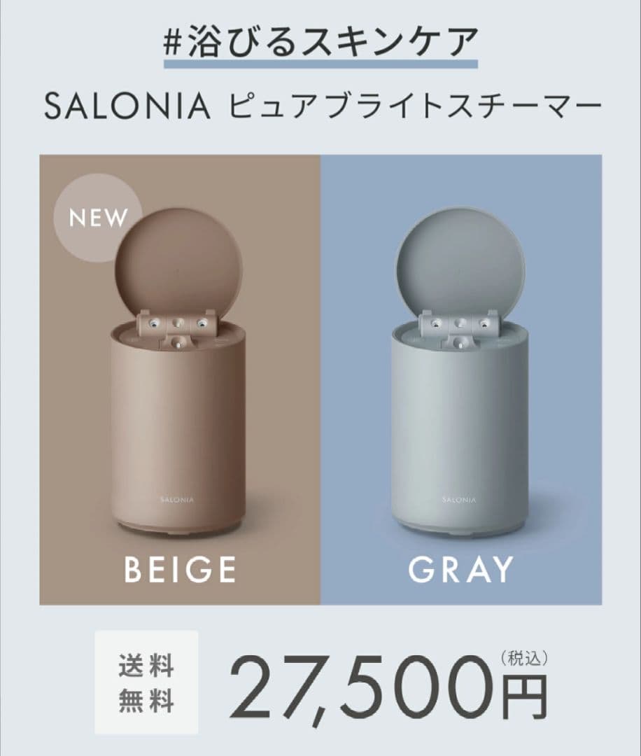 【新品未使用】SALONIA ピュアブライトスチーマー　SAL22207SL