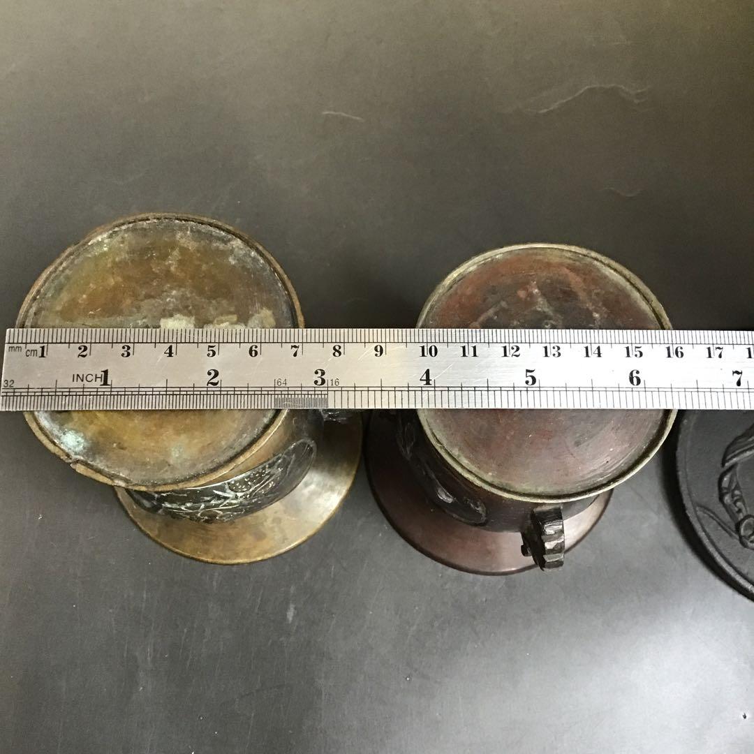 銅製花器　2個 唐金　花入　銅器