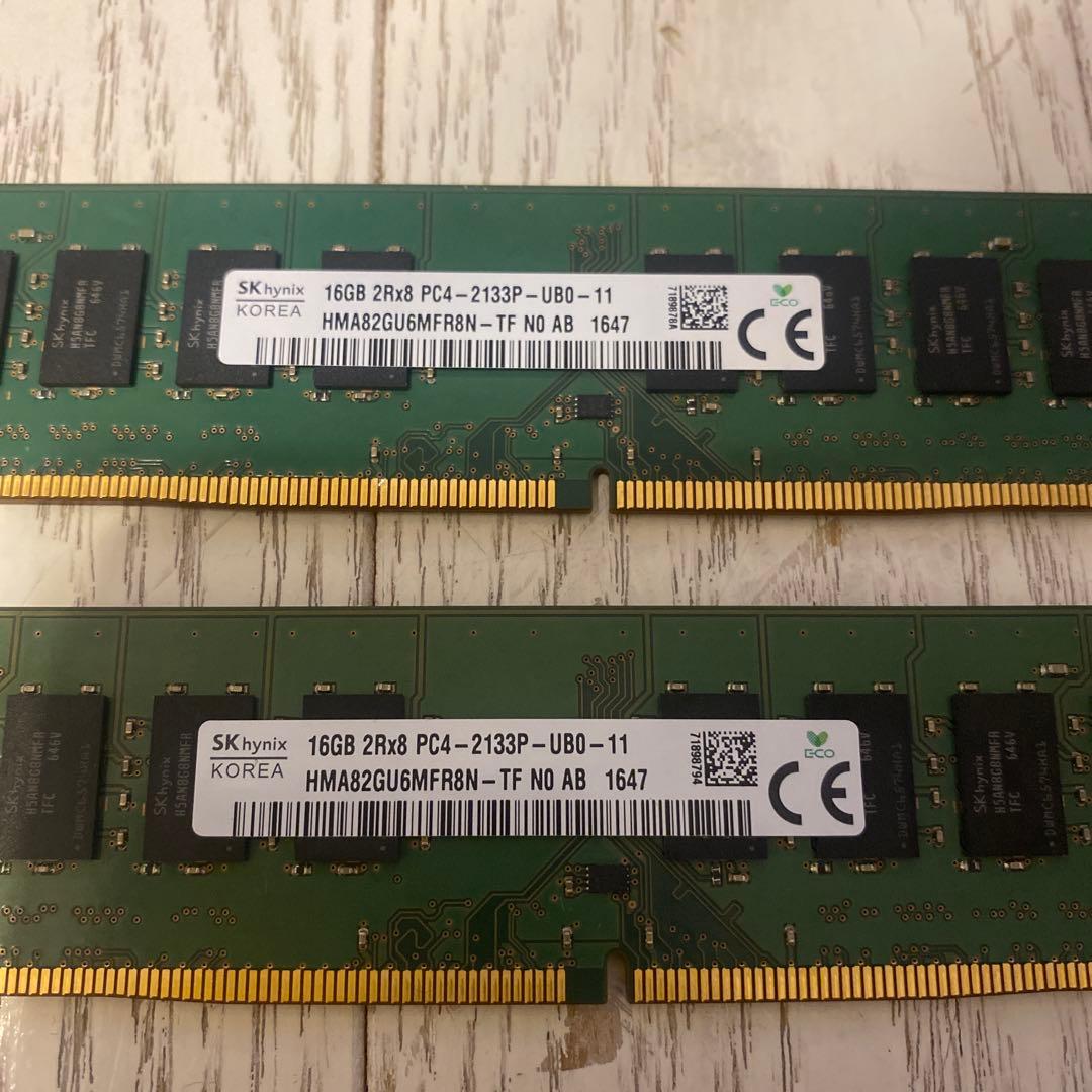 SK hynix 16GB DDR4 2133MHz メモリー 2枚
