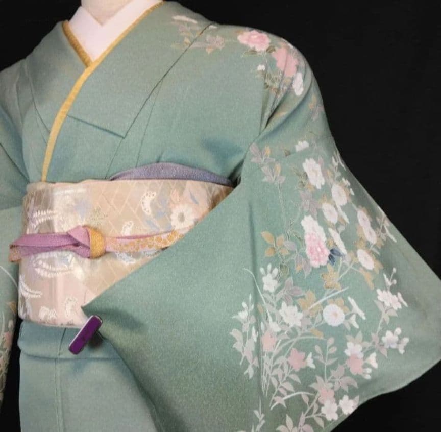 NO384 　売約済み　躾付き　友禅正絹　訪問着フルセット　正絹長襦袢付き