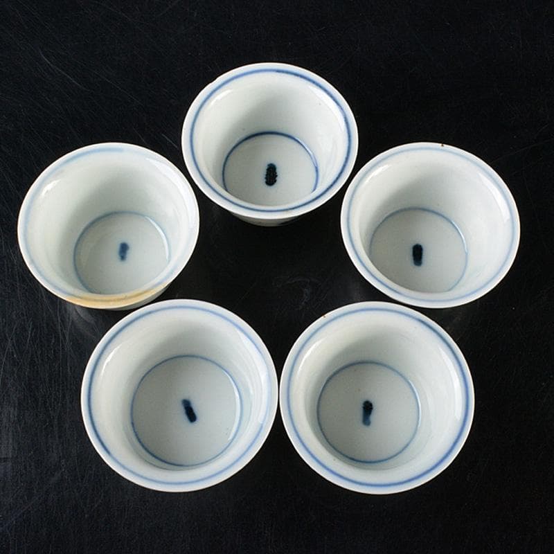 Myday公式　伊万里焼　古伊万里染付蔦文　煎茶器　五客　V　R6093