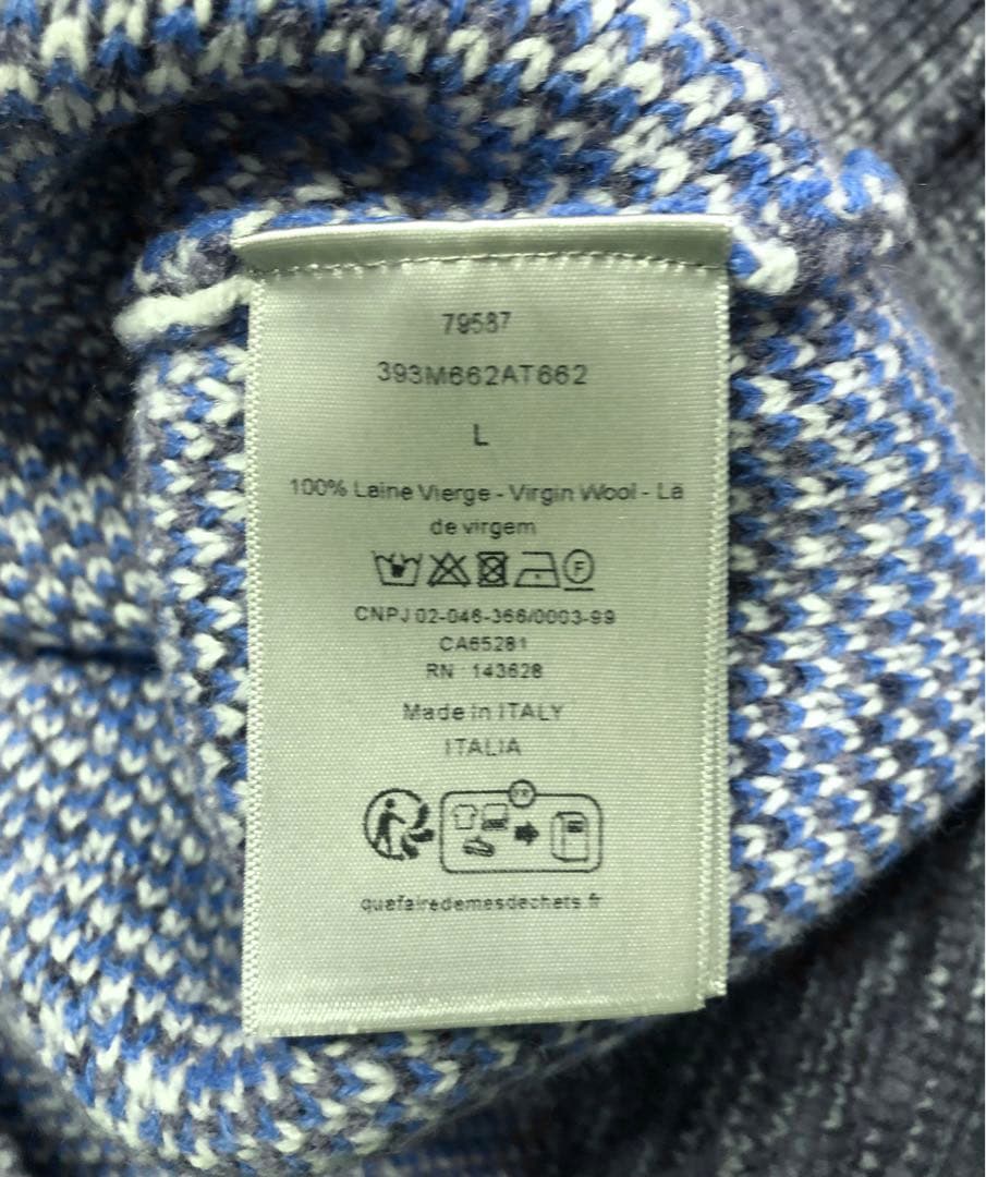 本物 DIOR ディオールSHAWN Oblique ウール ニット ベスト L