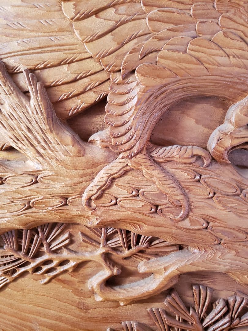 鷹の彫刻【額飾り、壁付け】