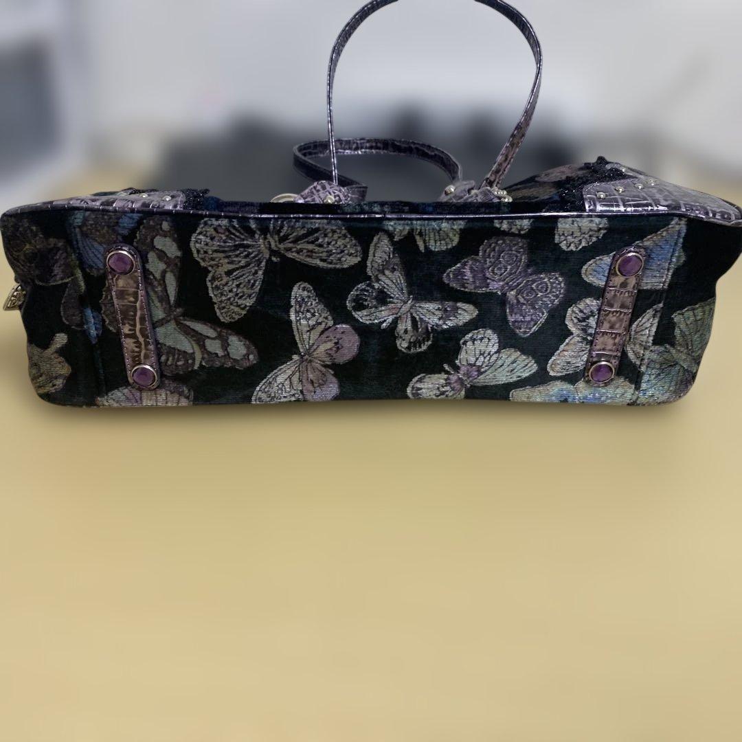 Think Bee! Just Heart ワンショルダー ベロア 蝶柄