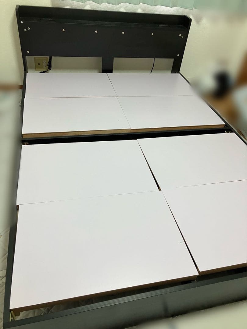 ダブルベッド　ブラック　フレーム本体のみ