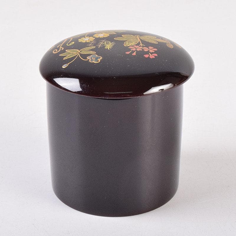 茶道具　越前塗師　宮田宗景作　螺鈿　春の若草蒔絵　金輪寺　棗　共箱　VR8993