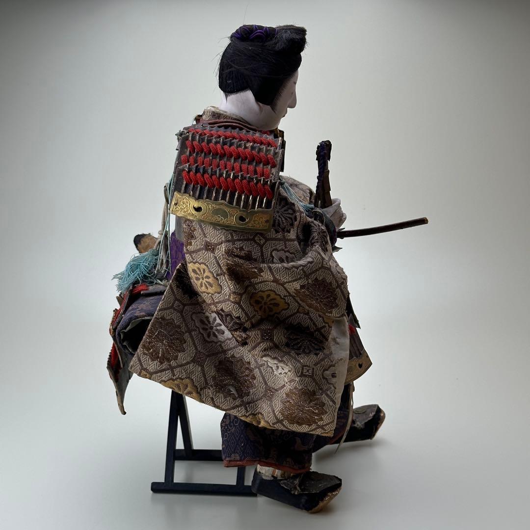 幕末〜明治　武者人形　鎧武者座り人形　高さ約40cm　古美術・骨董　骨董品