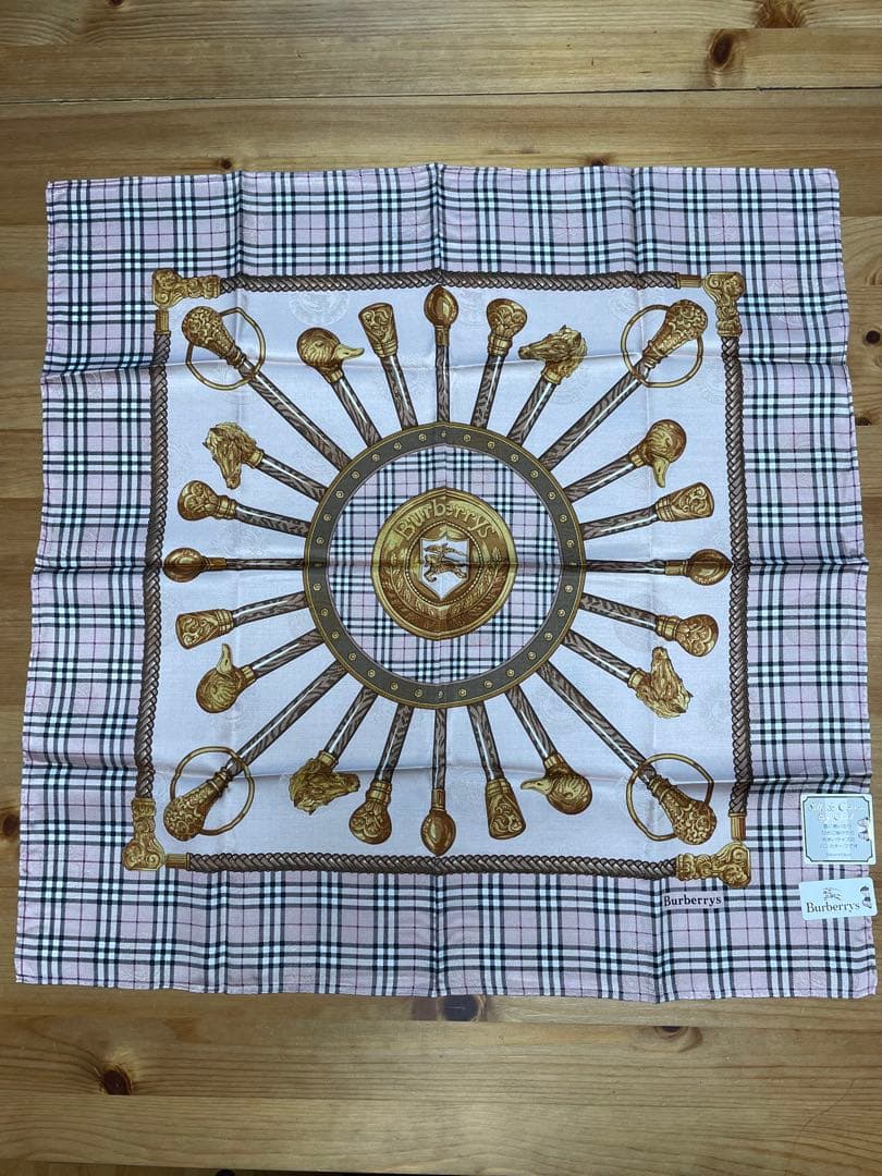 s*y様 シルク&コットンBurberry チェック柄ハンカチーフ4枚セット