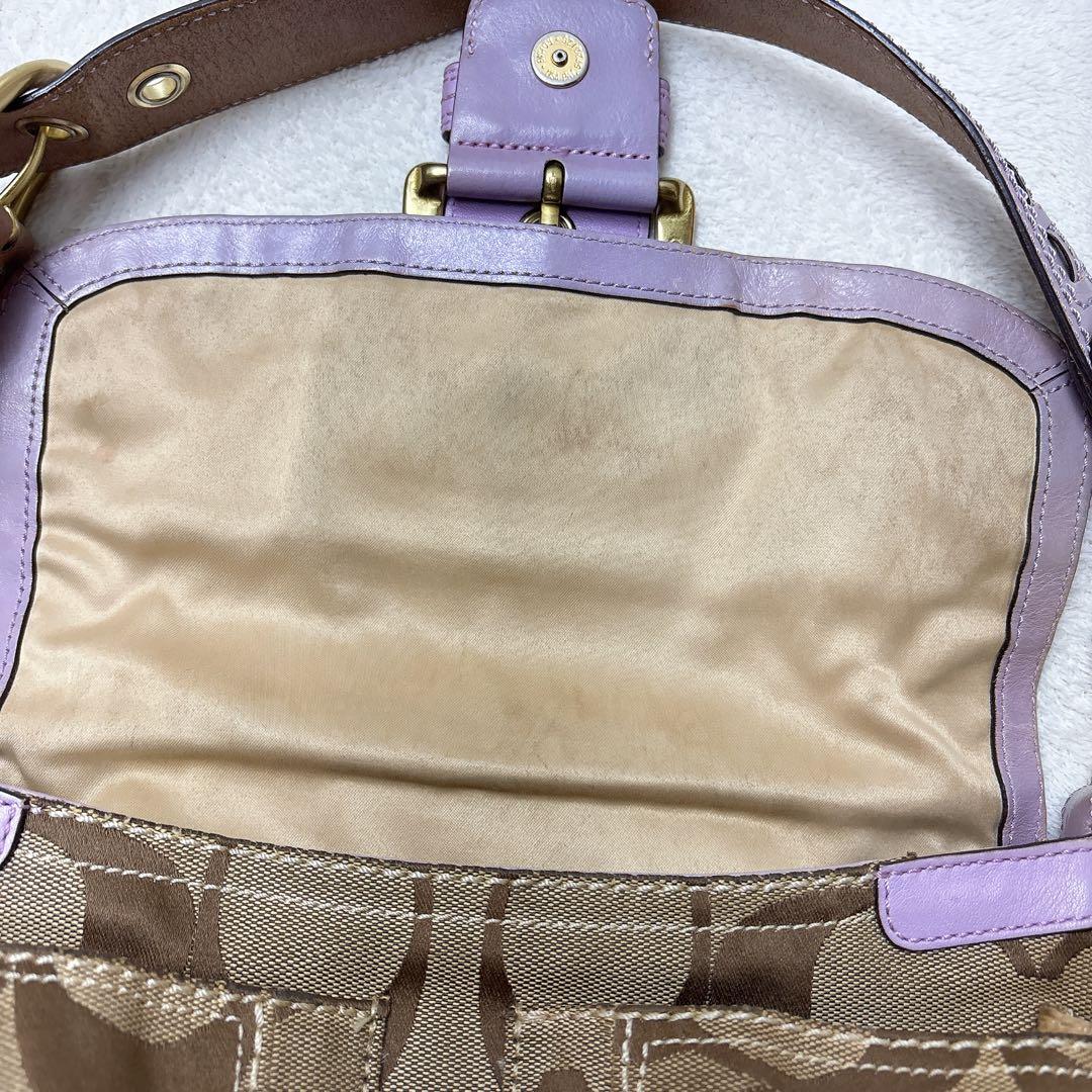 【希少✨】コーチ ソーホー ハンドバッグ パープル アクセサリーポーチ