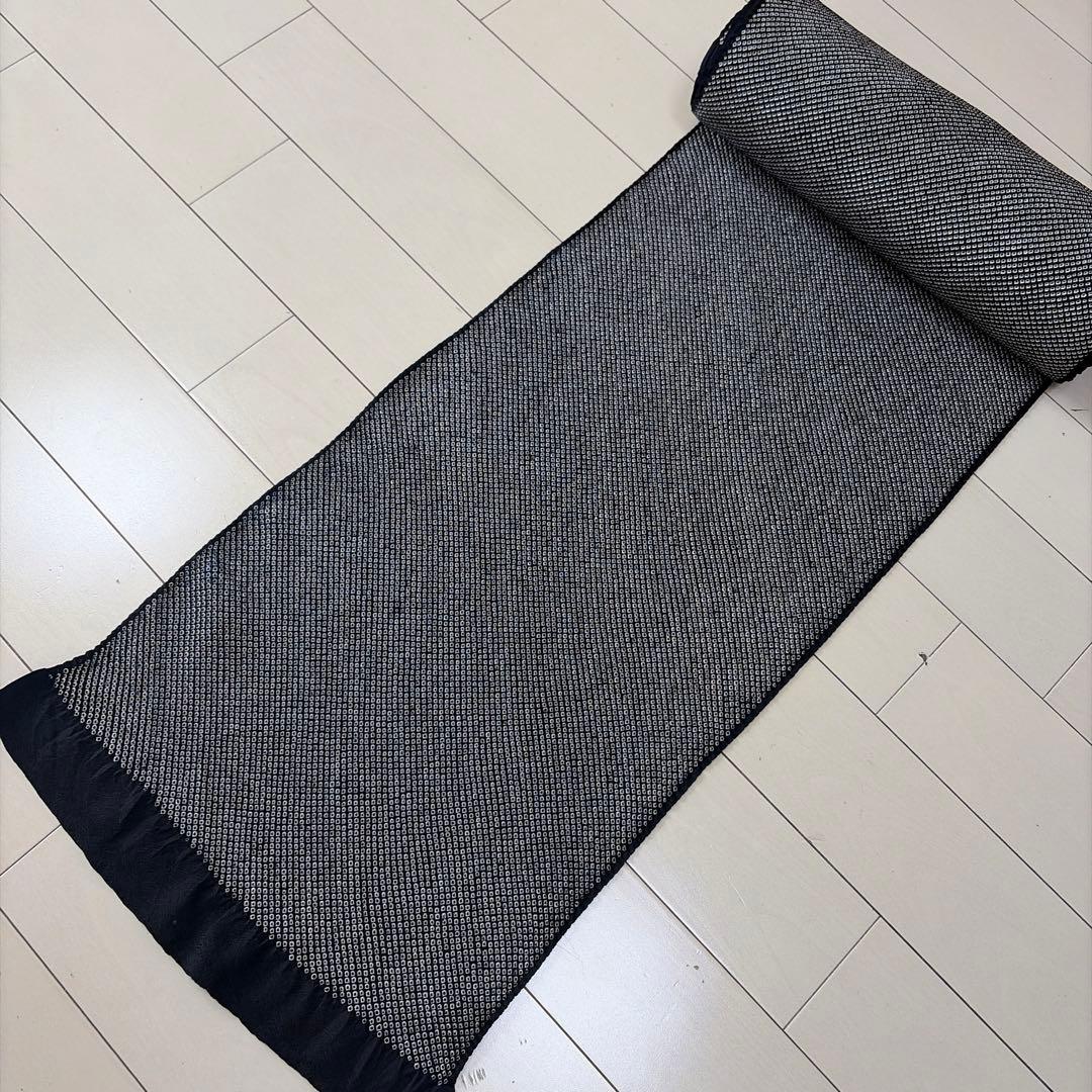 さ*な様 ■T3796■未使用品■正絹■黒　モノトーン　総絞り　横段違い　反物
