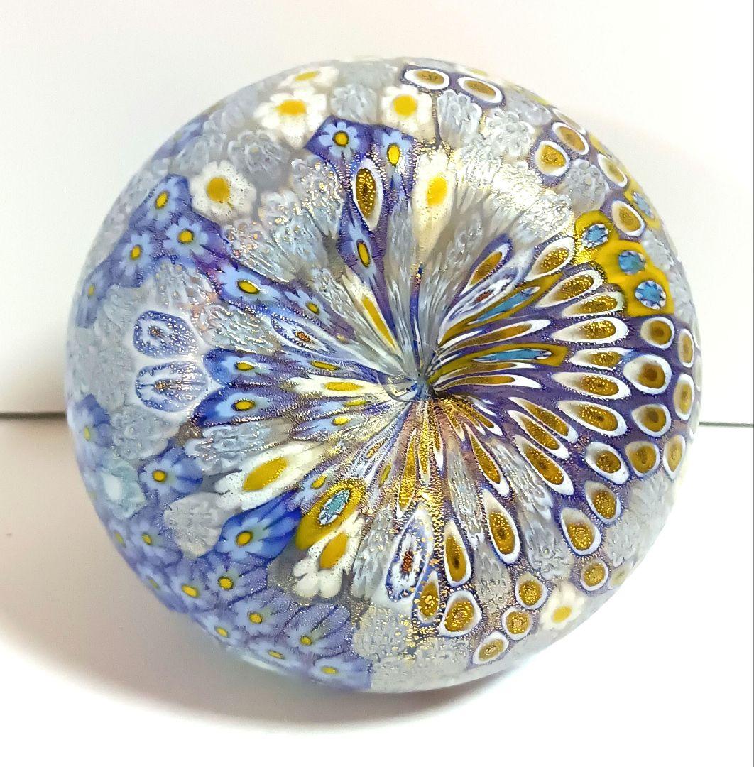 【美品】ITALY MURANO ミルフィオリ ベネチアンガラス 金彩 花瓶