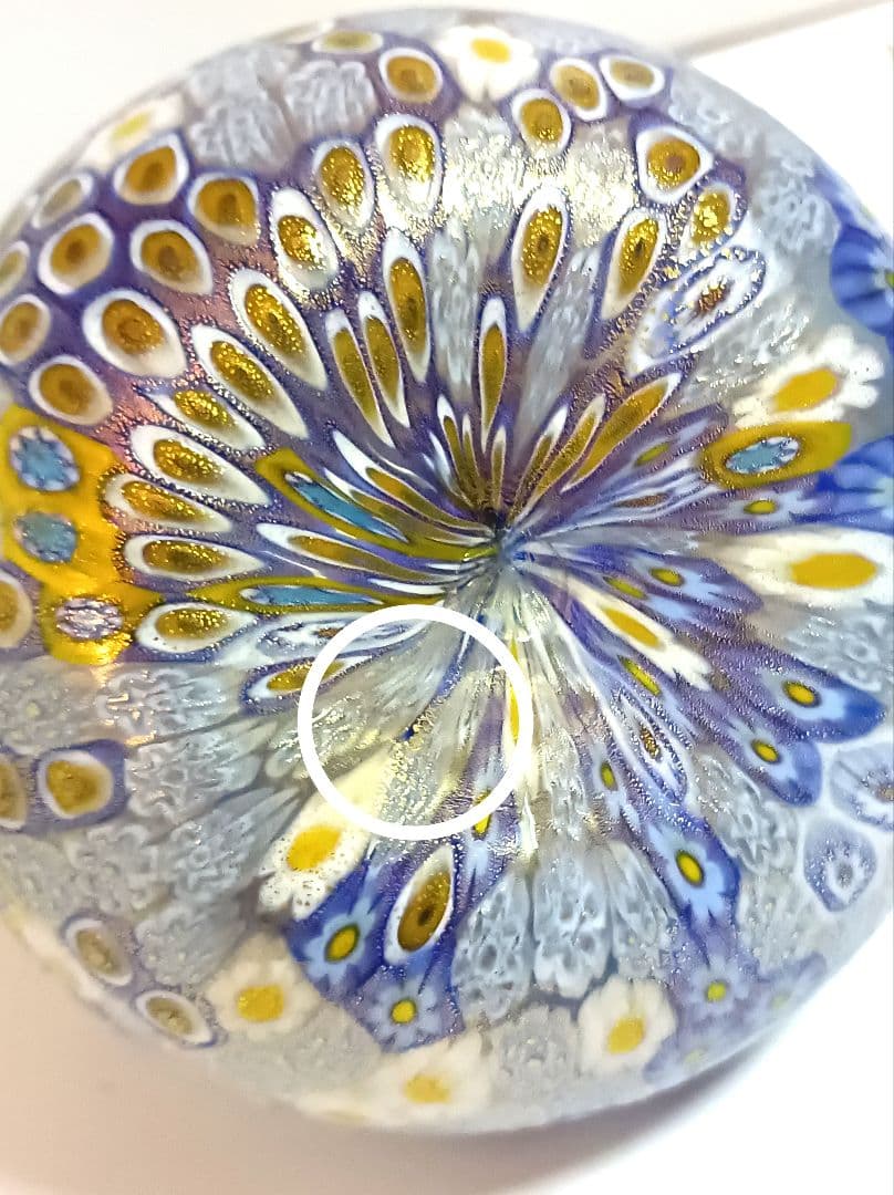 【美品】ITALY MURANO ミルフィオリ ベネチアンガラス 金彩 花瓶