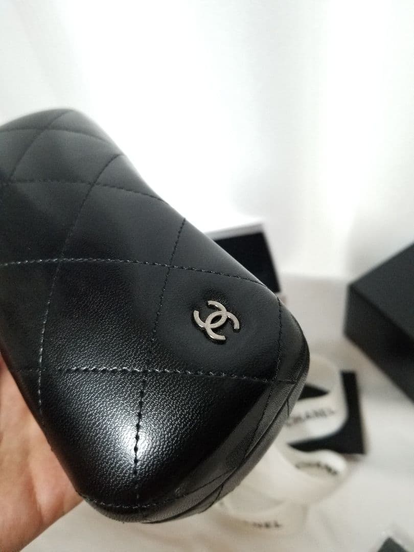 新品未使用 美品 革シャネルサングラスケース２点セット付属品ブラックココマーク