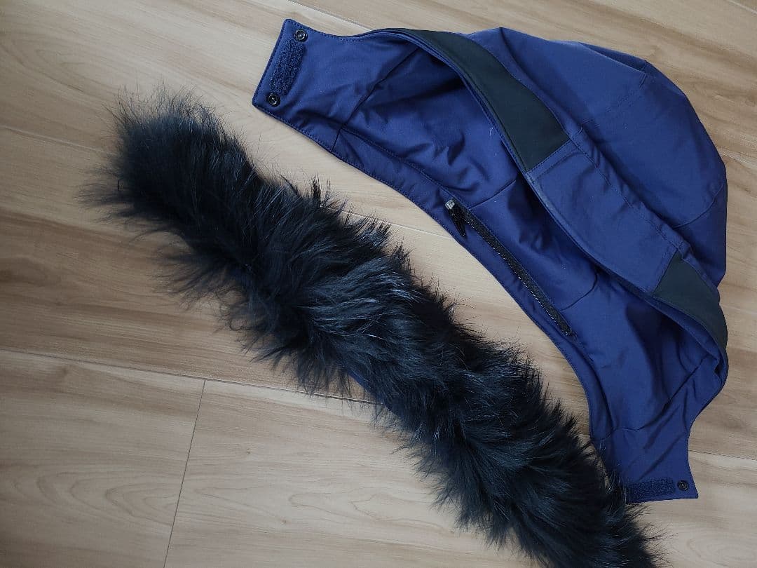 フザルプ ネイビー スキーウェア ファー付きフード