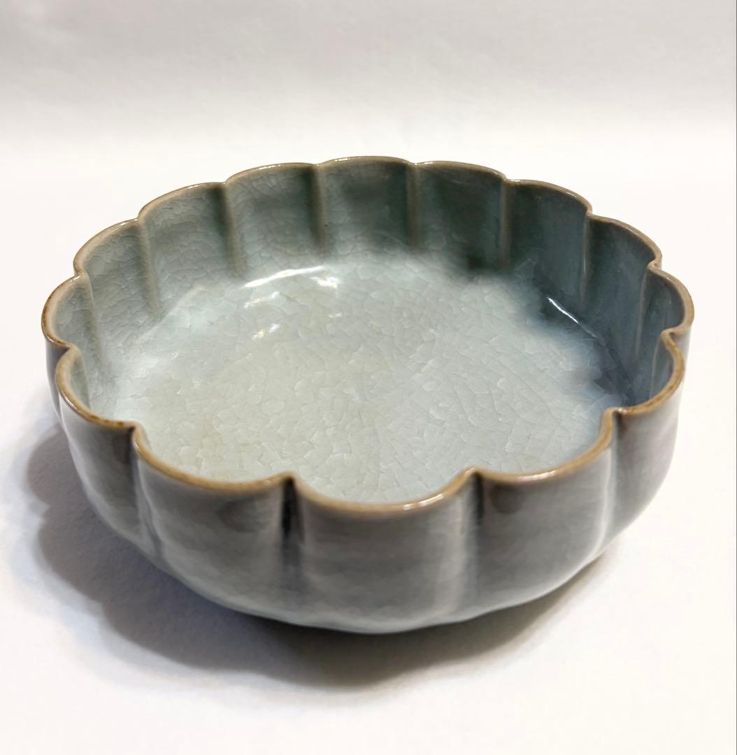 林隆一郎 青磁 鉢 菓子器 氷烈文 陶芸 木箱