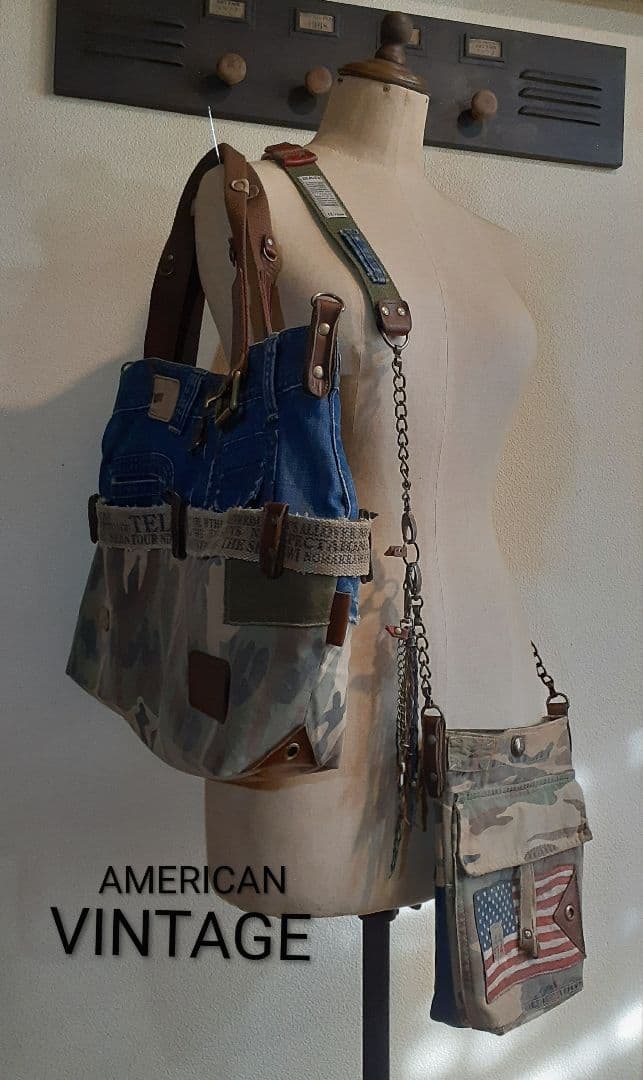 ミリタリーリメイク ★★★ AMERICAN VINTAGE トート& 腰袋付き