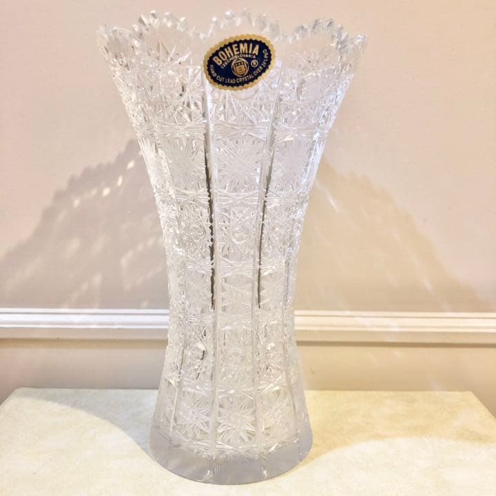 #35 ボヘミア　ガラス　花瓶　花器　Bohemia ハンドカット　クリスタル
