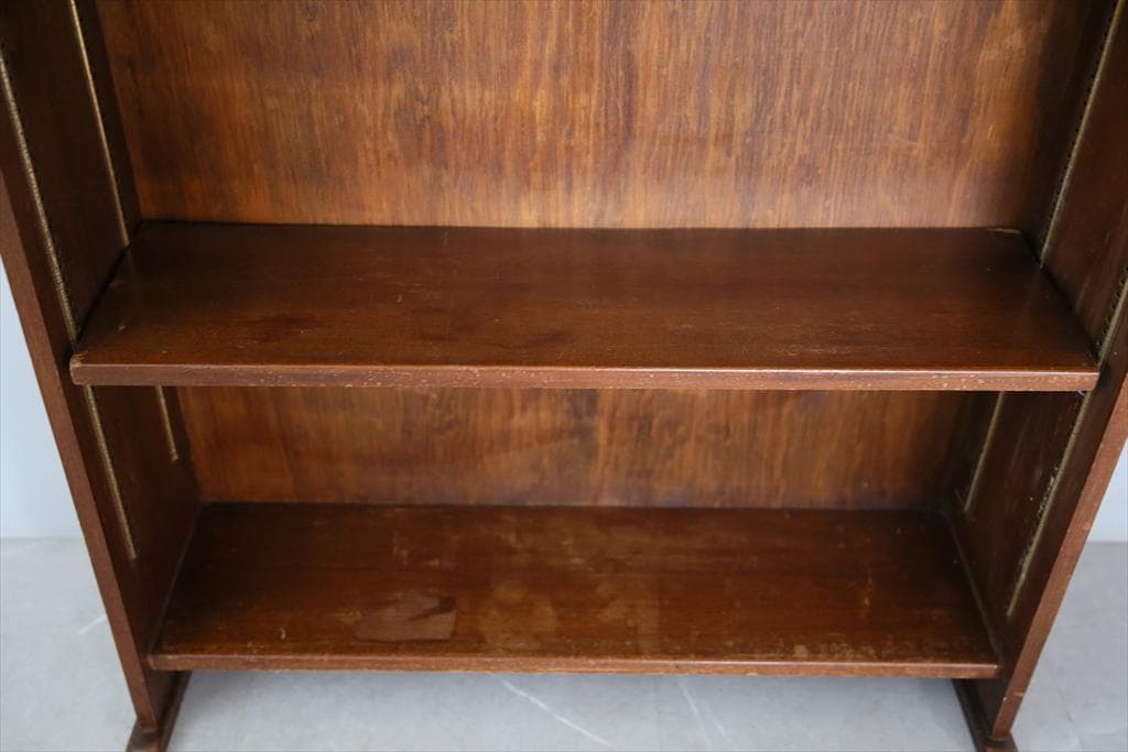 英国アンティーク木製ブックシェルフ/本棚/食器棚/飾り棚/収納ラック89-121