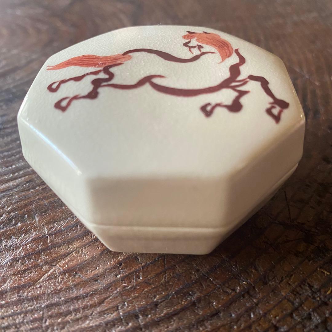 九谷焼 香合 八角馬嶋田 寿楽（ジュラク）