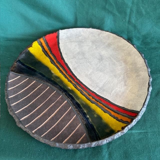 沖縄　やちむん　8.5寸皿　大皿　プレート　希少　入手困難