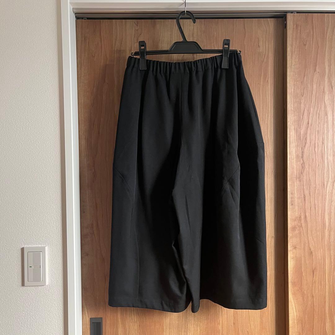 コムデギャルソン　ブラック ガウチョパンツ ウエストゴム