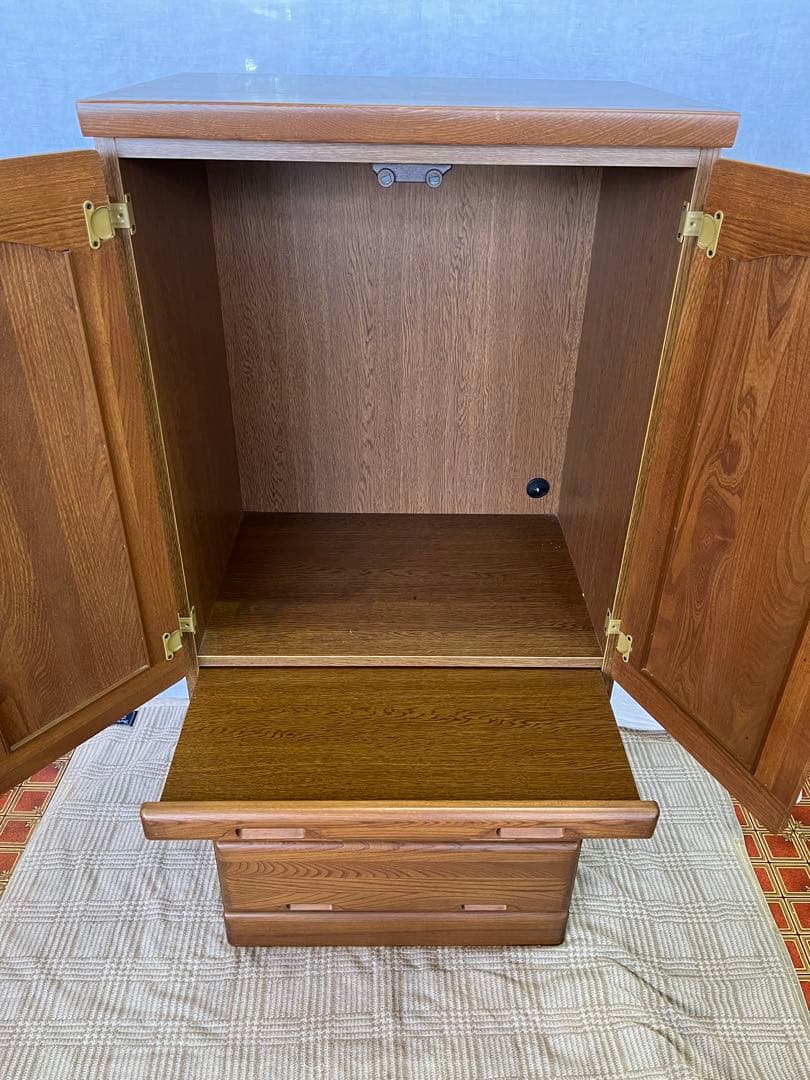 【アンティーク】天然木 キャビネット ミドル仏壇 モダン 引出し棚