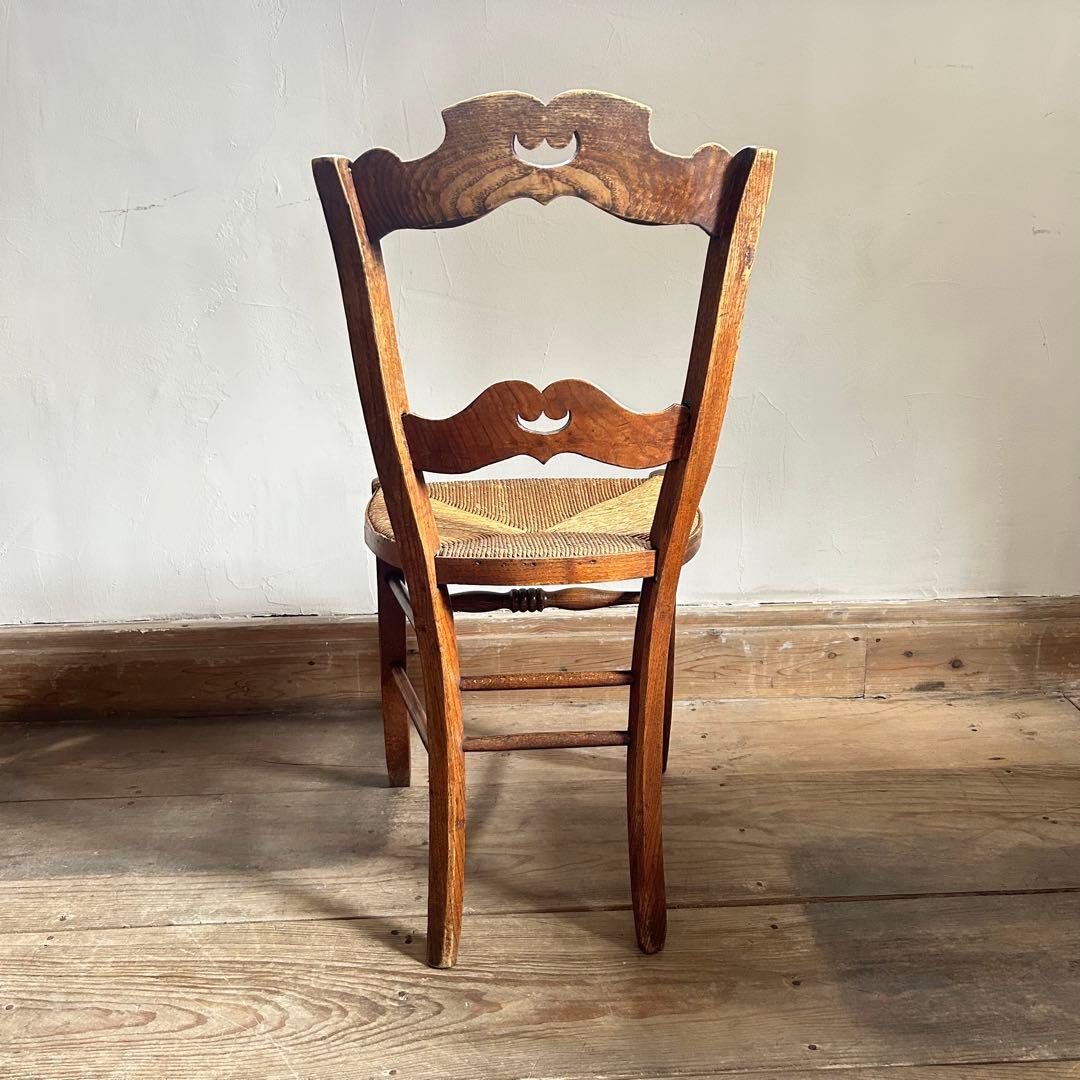 フランスアンティーク ラッシュシートチェア カフェチェア ダイニングチェア　籐