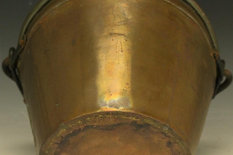 アンティーク ブロンズ バケツ 銅製(メ1064)