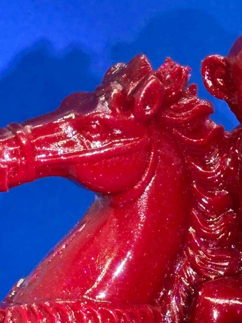 極美品 紫金砂・辰砂「馬上封侯」精雕置物 約14×10×5cm 490g5858