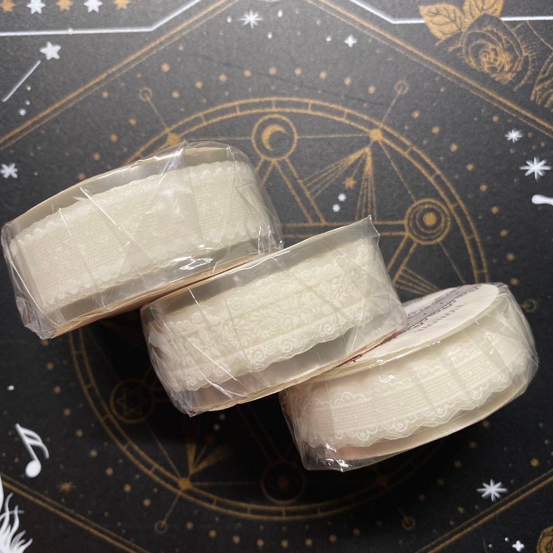 【8604】海外　マステ　5m巻売り7本セット　レース　ラメ加工カッティング