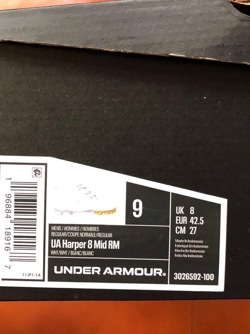 新品2025年USA国内限定アンダーアーマー野球ハーパー8Mid Rm★27cm