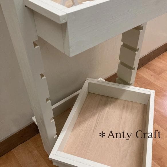 【引取可能】可動棚付キッチンワゴン キャスター付 3段収納 W/W 完成品