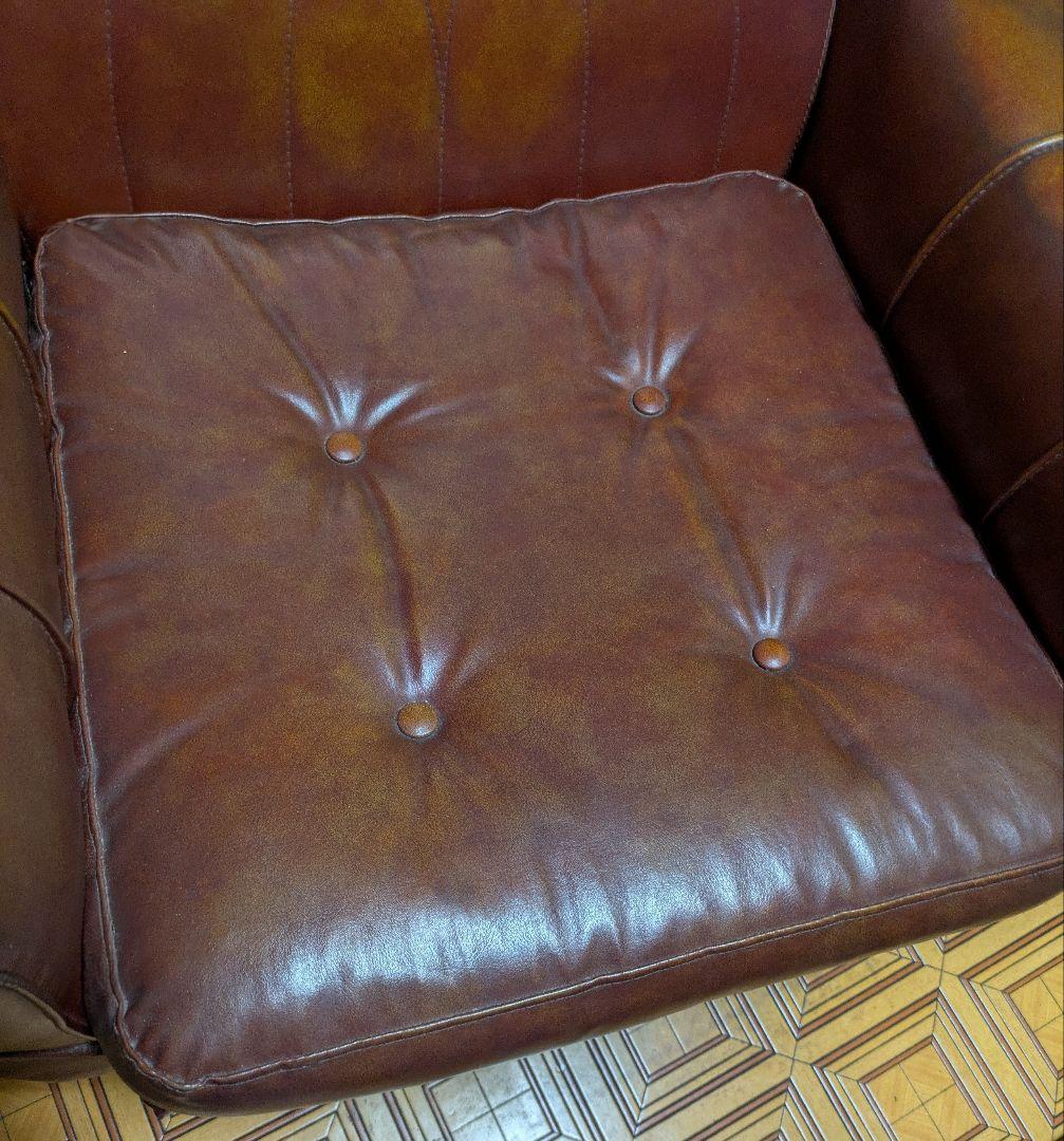 ヴィンテージ　１人掛け　ソファ　革張り【レア】10/4迄出品