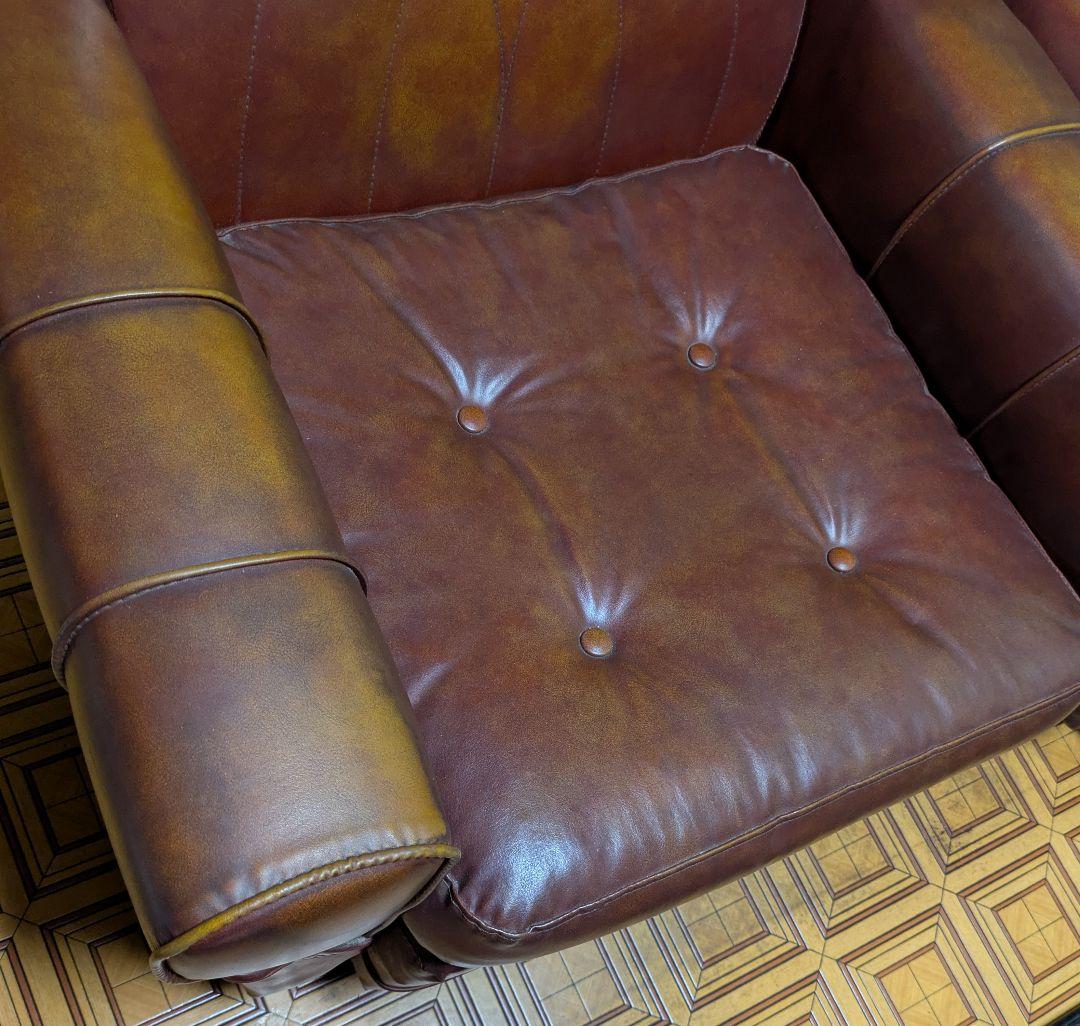 ヴィンテージ　１人掛け　ソファ　革張り【レア】10/4迄出品