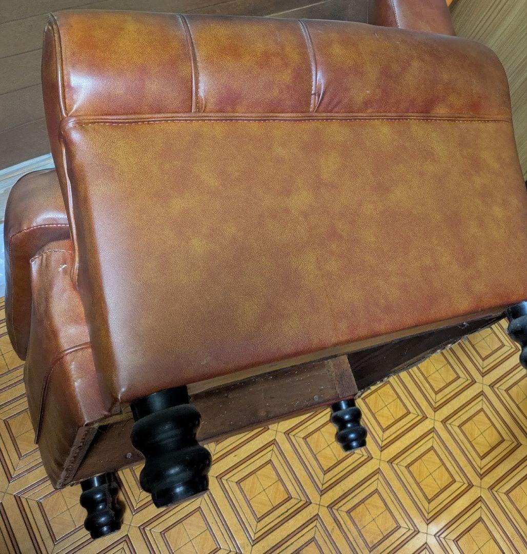 ヴィンテージ　１人掛け　ソファ　革張り【レア】10/4迄出品