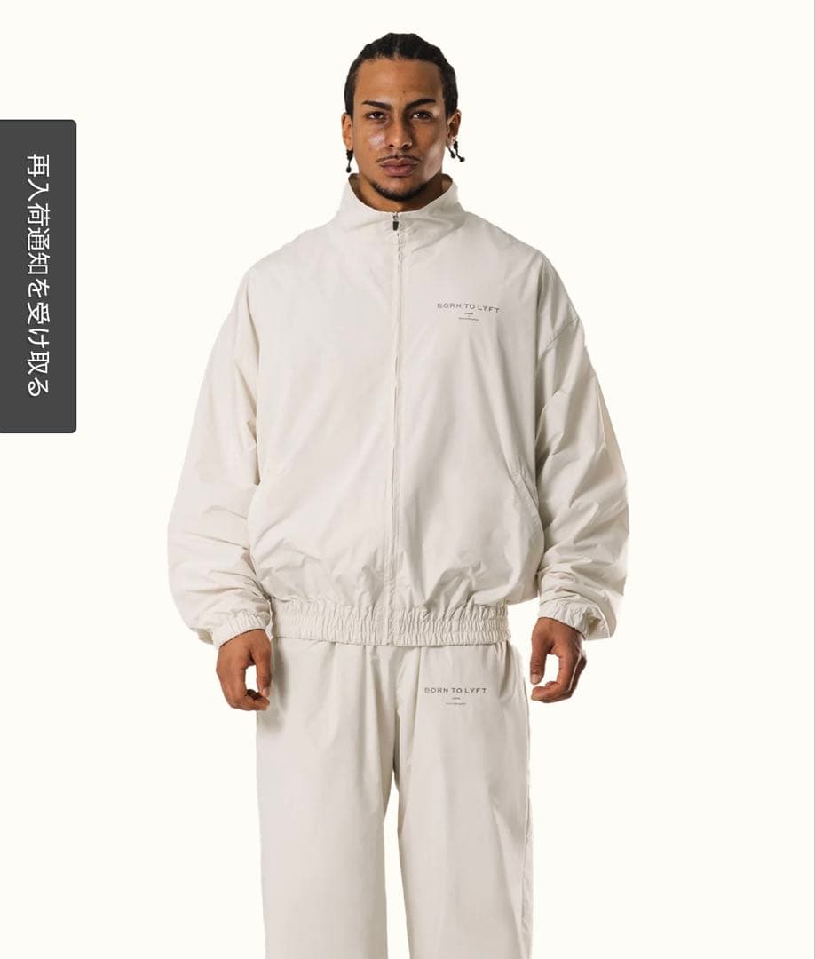 BORN TO LYFT ホワイトナイロンジャケット