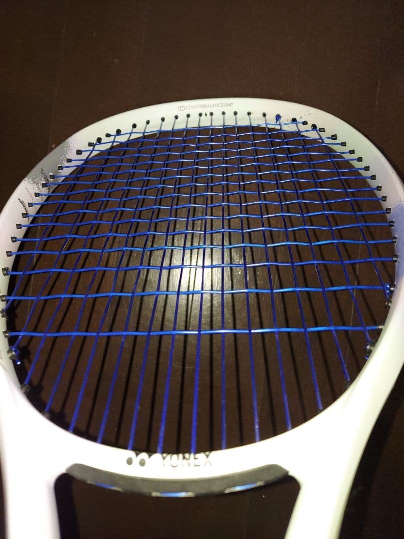 軟式テニスラケット ホワイト/ブルー