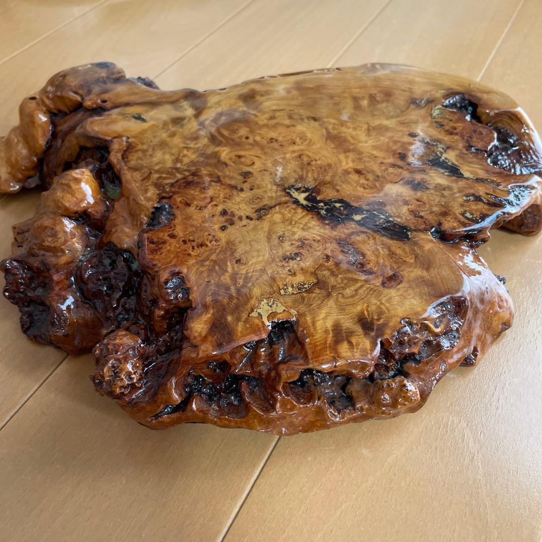 青森ヒバ　天然木　花台　盆栽台　置き台　飾り台　一枚板