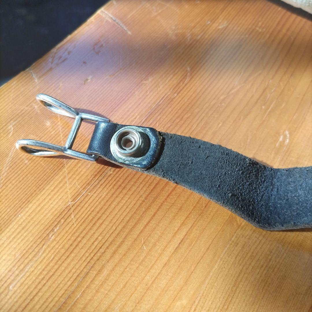 クロムハーツＷベルトループ　クロスボタンブラックレザー