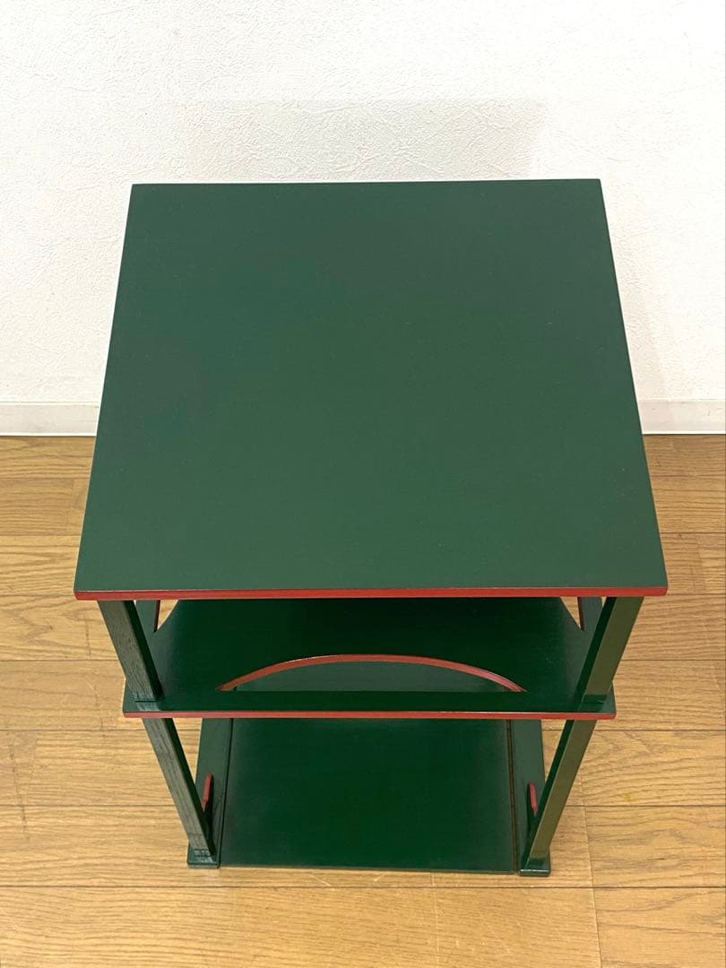 美品 茶道具 青漆爪紅 糸巻棚 茶棚 組立式 共箱