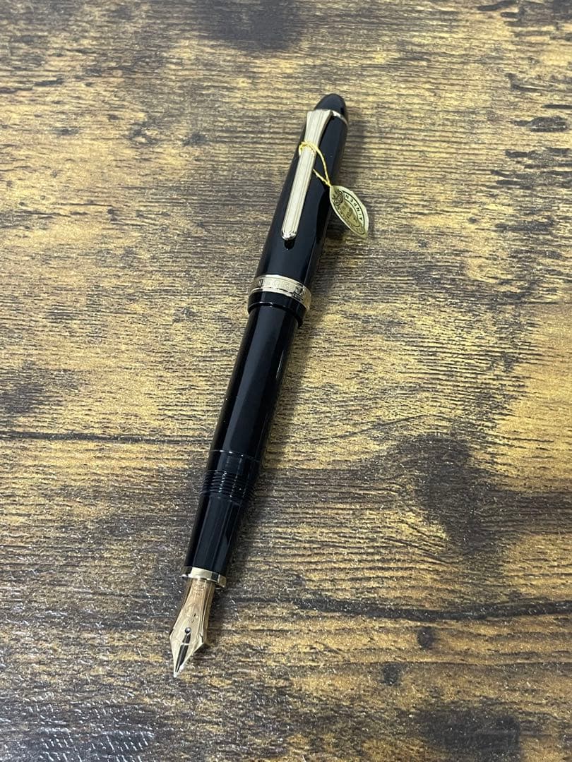 未使用　タグ付き　旧ニブ　JIS刻印　14金　ホワイトゴールド　万年筆　字幅B