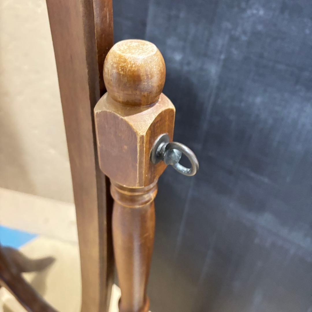 アンティーク 木製オーバルスタンドミラー レトロ