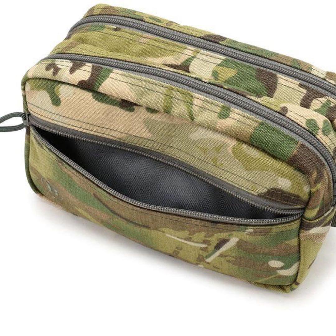 ブリーフィング　ダブルジップ　ポーチ　ウッドランドカモ柄