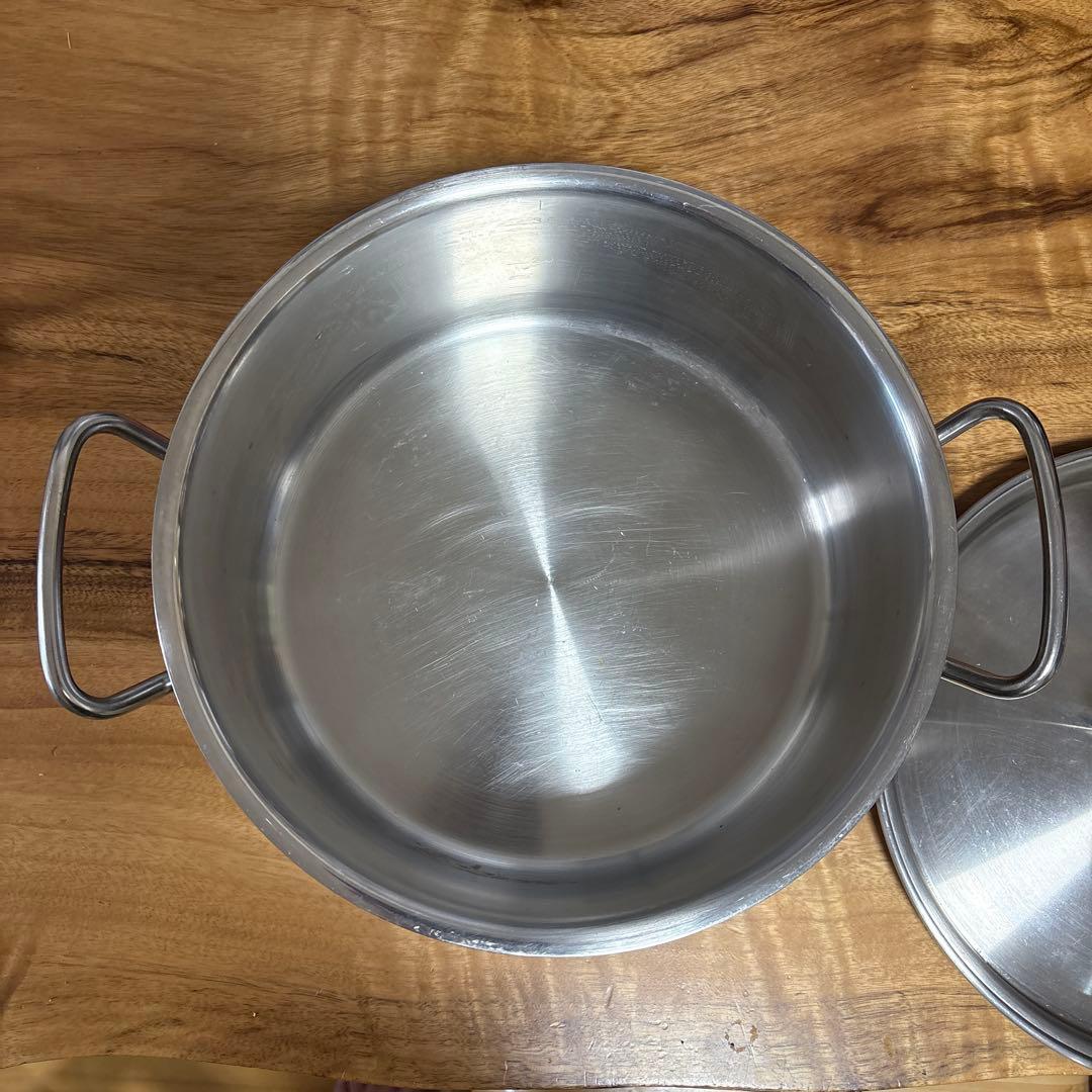 フィスラー 24 旧プロコレクション　ステンレス製 両手鍋 蓋付き