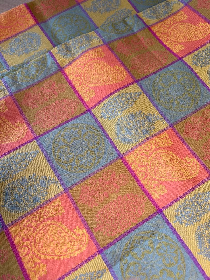 Jacquard ペイズリー チェック テーブルクロス