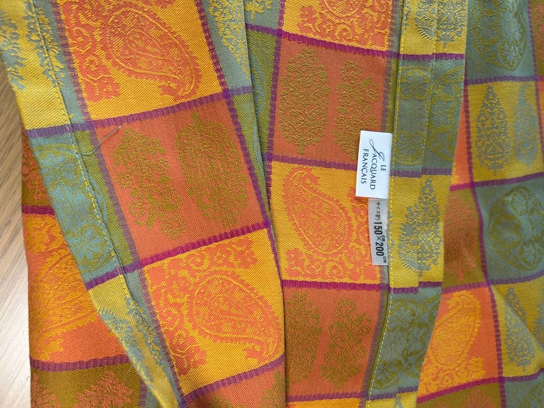 Jacquard ペイズリー チェック テーブルクロス