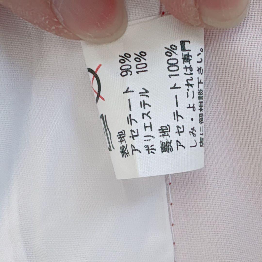 セット　七五三　７歳女の子　赤地　蝶牡丹　黒地袋帯亀甲鶴　袖なし長襦袢7099