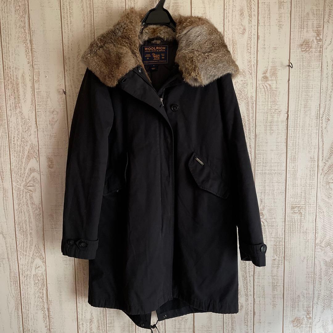 ウールリッチ　ラビットファー　モッズコート　黒