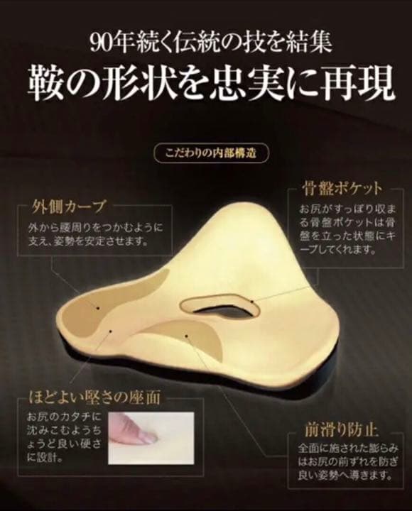 馬具マットプレミアム 骨盤座布団 骨盤矯正 馬具　座イス 腰楽　マット