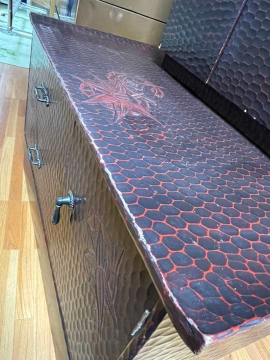 鏡台　鎌倉彫　ドレッサー　三面鏡